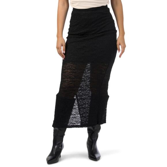 NWT MELLODAY Women's Lace Sheer Overlay Stretch Maxi Skirt - Picture 1 of 5
